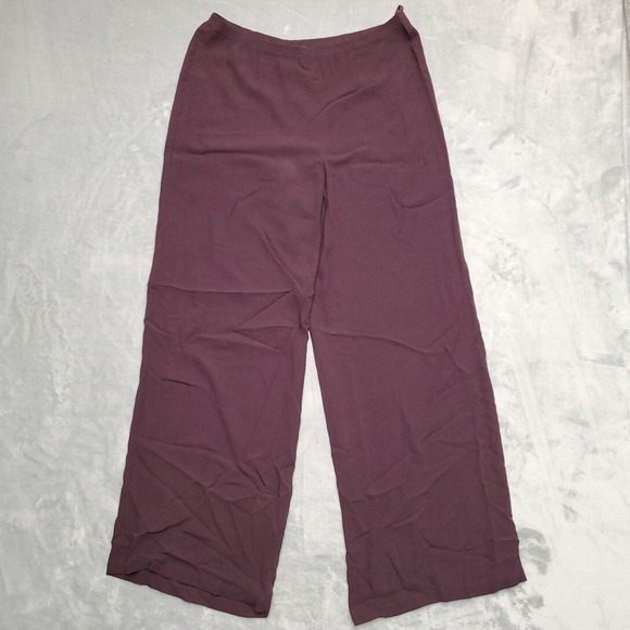 Eileen Fisher Pants - Eileen Fisher Pants Women SP Purple Wide Leg Lounge Minimalist‎ Retro Classic